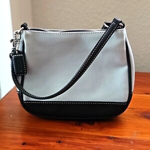 Coach vintage leather and canvas mini